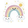 4th Birthday Shirt Rainbow Cloud
