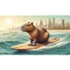 Surfing capybara