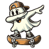 Skateboaring Dabbing Ghost Skateboard Dab