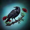 Elegant crow sitting majestically