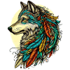 Loup amérindien Peaux-rouges d’Amérique