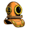 Diving helmet in retro design.