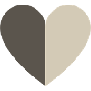 Two-tone heart brown-beige