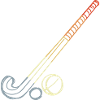 Field hockey stick and ball sketch