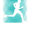 Runner Silhouette on Stripe Background