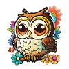 Cute Owl Kawaii Mascot