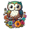 hibou mignon mascotte kawaii