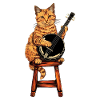 Abyssinian Cat Bluegrass Banjo Player