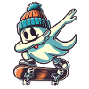 Skateboarding Dabbing Ghost Skateboard Dab
