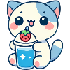 Kawaii Chat Fraise