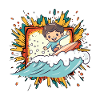 Surfeur surfant