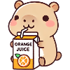 Kawaii Capybara Orangensaft