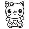 Kawaii kitten with heart