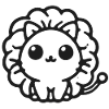 Cuddly lion ball illustration