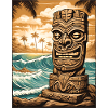 Tiki statue on the beach