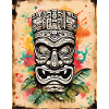 Tiki mask splash art