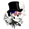 Skull with pink sunglasses