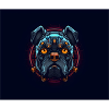 dog with glasses sticker