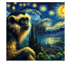 Crested Gibbon Starry Night