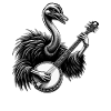 Ostrich Animal Bluegrass Banjo Player