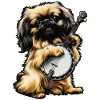 Pekingese Dog Bluegrass Banjo Player