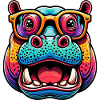 Hippopotamus with Glasses