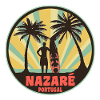 Nazare Portugal Surfer retro