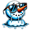 Melting Snowman with Cool Shades