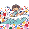 Surfer Surfing Surfboard