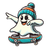 Skateboaring Dabbing Ghost Skateboard Dab