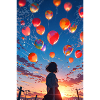 Mädchen mit Ballons