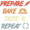 Prepare Bake Taste Repeat
