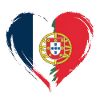 France Portugal Flag Heart