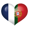France Portugal Flag Heart