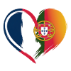 France Portugal Flag Heart