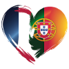 France Portugal Flag Heart
