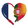 France Portugal Flag Heart