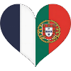 France Portugal Flag Heart