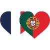 France Portugal Flag Heart