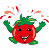 Cartoonhafte saftige Tomate