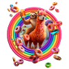 Alpaka Faultier Regenbogen Donuts