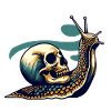 Snail and skull