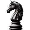 Black and white chess piece
