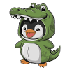 Penguin in Crocodile Costume