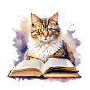 Cat with book