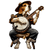 Beagle Dog Bluegrass Banjo Player