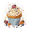 Cupcake with berries