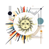 Sonnenstern Kosmos-Strahlenkunst