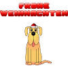 Merry Christmas Dog with Santa Hat