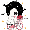 Cute Ghost Biking Halloween